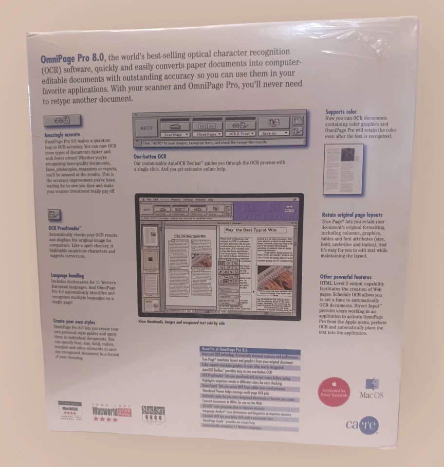 OmniPage Pro 8.0 for Macintosh - Vintage 1998 - New Condition  - Image 2 of 4