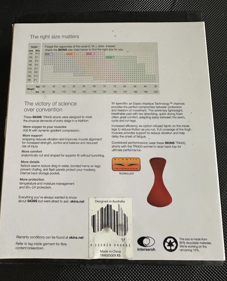 SKINS Tri 400 Women's Shorts, Black/Orchid, Size XS, New - Image 2 of 2