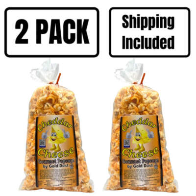 Cheddar Cheese Popcorn | Pack of 2 | 2 oz | Non-GMO | Shipping Included | Gold D