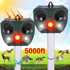 Animal Repeller Ultrasonic Solar Power Outdoor Pest Cat Mice Deer Skunk Sensor