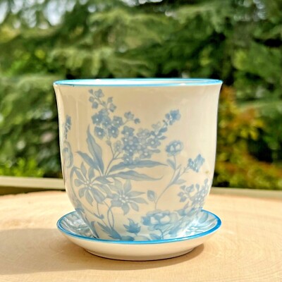 Chive Ceramic Planter - Liberte Blue Garden Gardening Gift Mothers Day Succulent