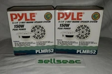 Pyle PLMR52 5.25 Inch 150 Watt Water Resistant Marine Speakers, White (2 Pair)
