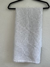 Set of 2 Panels White Window Sheer Medallion Curtains Rod Pocket 37x83 Inch