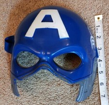 Captain America hood/mask boys size small hard plastic with strap in back EUC