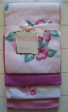 Girls Catherine Malandrino 4 Pack Pink Floral Dot Solid Receiving Blankets   