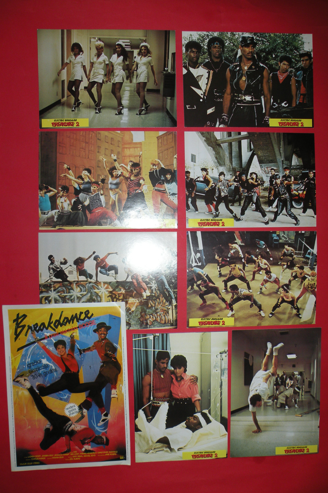 BREAKDANCE II ELECTRIC BOOGALOO 1984 8 CARDS + ADD MEGA RARE EXYU LOBBY