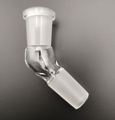 #ad #ad B Quality 14mm 45 Degree Angle Glass Ground Joint Attachment Adapter GonG Elbow $15.99