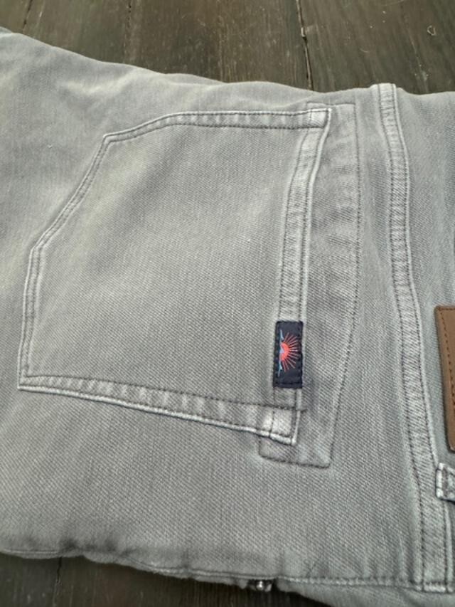 Faherty Pants Mens 36x30 Stretch Terry 5Pocket Slim Straight Gray