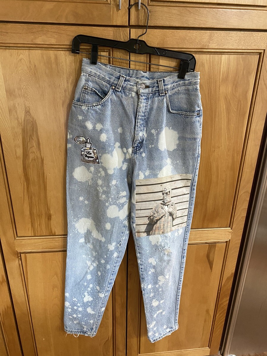 Vintage 80s USA Levis Tapered Leg Mom Jeans 28 x 30 Embellished Billie  Eilish