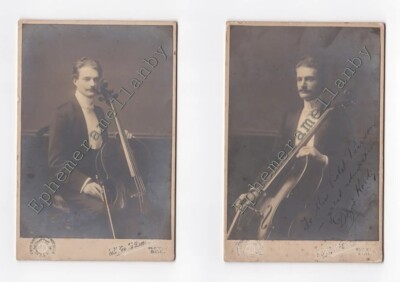 Edwardianisches Kabinettfoto signiert Musiker Dezso Kordy Cellist Bath Somerset Musik 