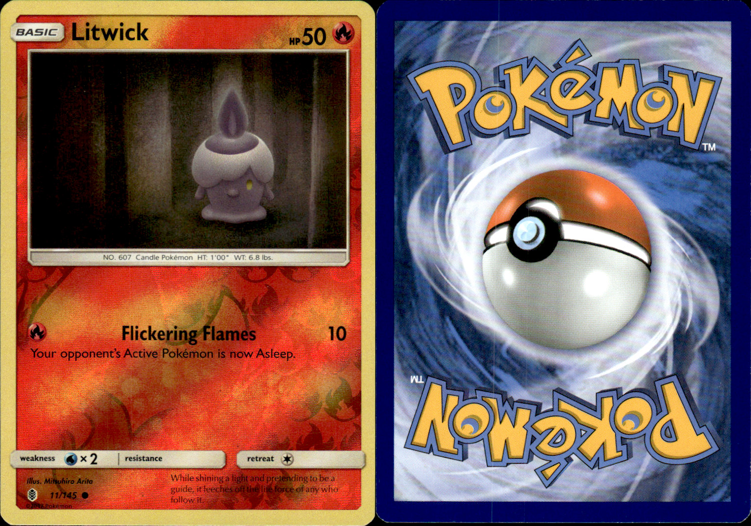 Pokemon LITWICK 11/145 - Guardians Rising Rev Holo 2017