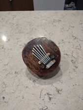 6 Key Coconut Shell Finger Piano Musical Thumb Instrument Vintage Butterfly