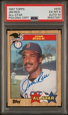 1987 Topps All-Star #610 Jim Rice PSA/DNA Certified Autograph PSA Graded Red Sox
