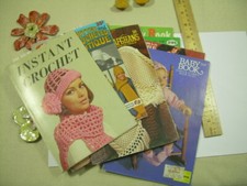 8 VINTAGE Retro Classic 1970s CROCHET  Knit PATTERNS Blankets Hats scarves ETC
