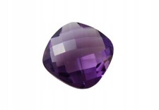 NATURAL AMETHYST Chessboard Cut Convex Lens 12x12mm