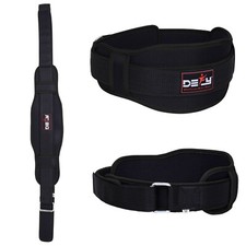 Weight Lifting Belt Training Gym Fitness Bodybuilding Back Support Workout Black