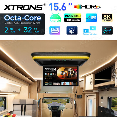 Motorized Full HD 15.6'' Boach Bus Android TV Roof Overhead Monitor Octa Core USB