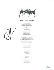 Ross Dolan Signed Autographed Immolation Those Left Behind Lyric Sheet ACOA COA