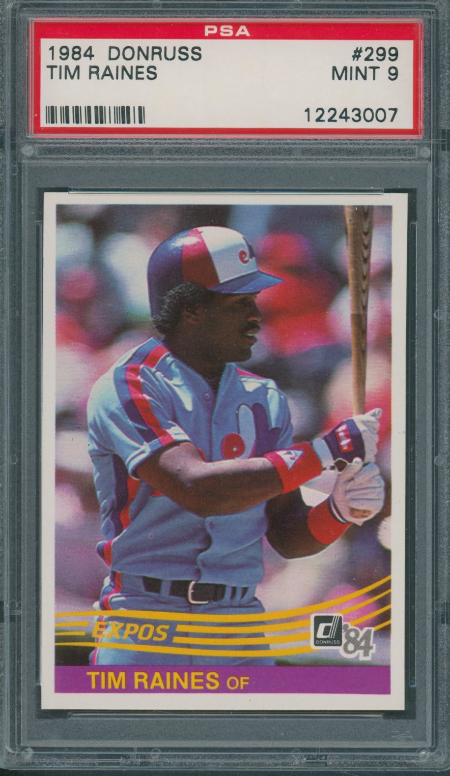 1984 Donruss #299 Tim Raines PSA MINT 9 *3007