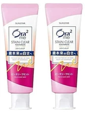 (Set of 2) SUNSTAR ORA2 Stain Clear Toothpaste Peach Leaf Mint Award#1 Japan 130