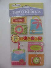 Miss Elizabeth s Scrapbook Embellishments SPRING 7 Pieces NIP