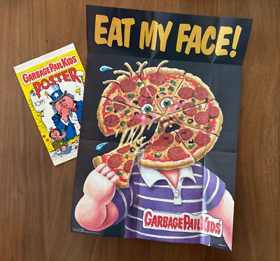 1986 GARBAGE PAIL KIDS poster GPK #7 EAT MY FACE size 12'' x 17'' PIZZA