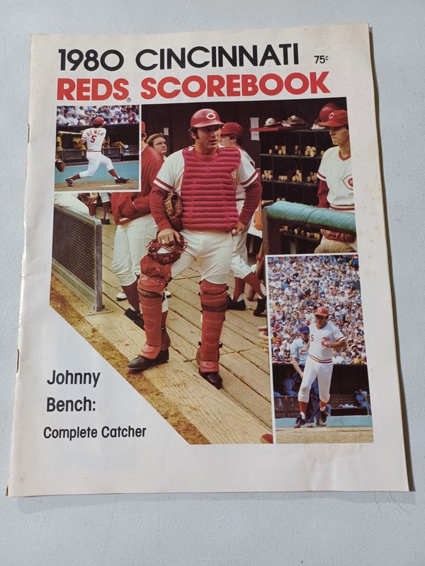 1980 Cincinnati Reds Scorebook Johnny Bench Houston v Cincinnati scored