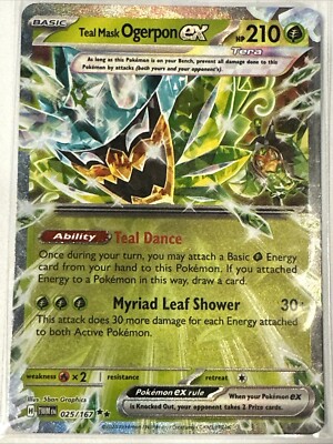 Pokemon Card TCG Teal Mask Ogerpon ex 025/167 Sv06: Twilight Masquerade  Holo
