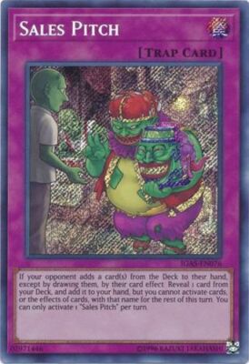 sales pitch yugioh card - IGAS-EN076 - Secret Rare You can only use this effect of Cupid Pitch once per turn. Sales Pitch by AkizaIzinski01 on