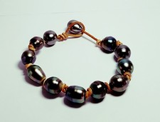 bracelet de 12 véritables perles de TAHITI 