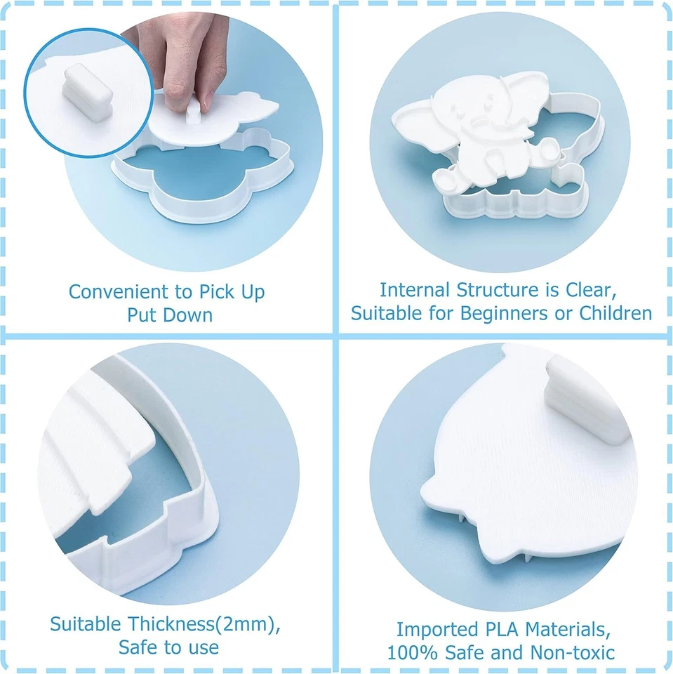 初学者友好 6 件饼干切割机套装适用于婴儿淋浴和生日 — 第 4/4 张图片