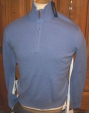 Polo Ralph Lauren light weight half zip sweater shelter blue 100 cotton SMALL
