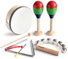 7 Pcs Musical Instrument Toys Set for Kids Wooden Percussion Instrument for Boys