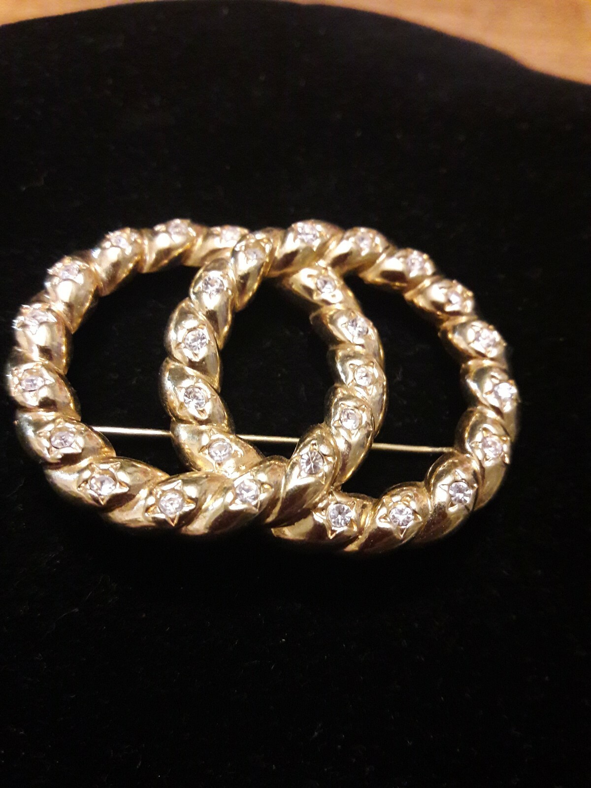 Swarovski Swan Signed Interlocking Circle Rhinest… - image 3