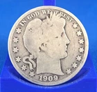 1909 - 50C Barber Half Dollar