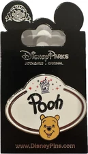 Trading Pin - Disney Disneyland Park - Name Tag Winnie the Pooh Authentic NEW