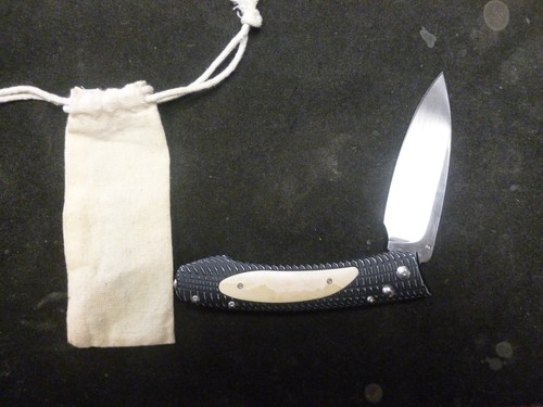 William Henry Knives E6 - AG1 Mammoth Bone Inlay Folding Knife