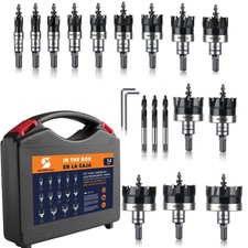 Wildbossy Carbide Hole Saw Kit Metal Tct Hole Saw Drill Bit Set Hole Cutter Kit