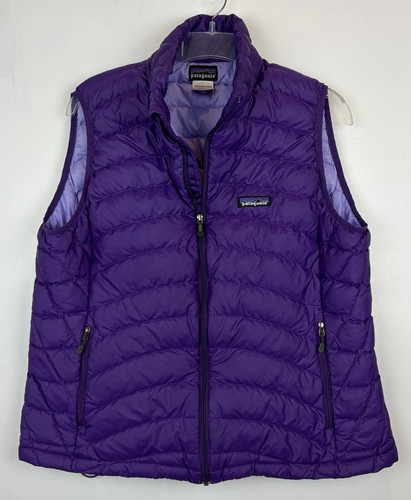 Patagonia Down Sweater Vest Womens XL Purple Quilted Puffer Insulated Zip Up