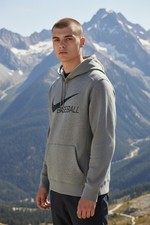 Nike Baseball Dri-fit hooded sweatshirt, Mens size small, S, grey, hoodie,ball,