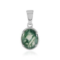 Cavill Moosachat AnhäNger 1,36Ct Oval Sterling Silber 925 Platinisiert