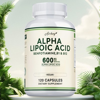 Alpha-lipoic acid 600 mg antioxidant, metabolism booster - 120 capsules