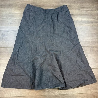 Vtg Pendleton Virgin Wool A-Line Mermaid Midi Skirt Women's 10 Gray Made In USA