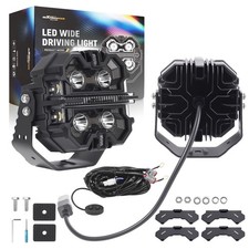Pair 5 Square Side Shooter Led Driving Fog Pods Off Road Driving Light Drl
