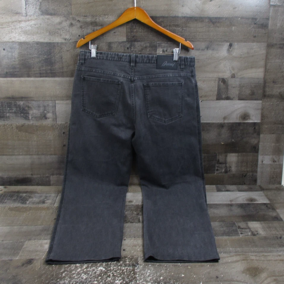 Brioni Jeans Mens 36 Black Marmolada Straight Leg Pants Italy Designer Luxury - Image 2 of 4