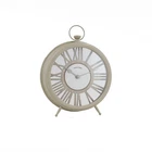 Greige Mantel Time Clock Analog Traditional Pocket Watch Style Neutral 30x24x7Cm