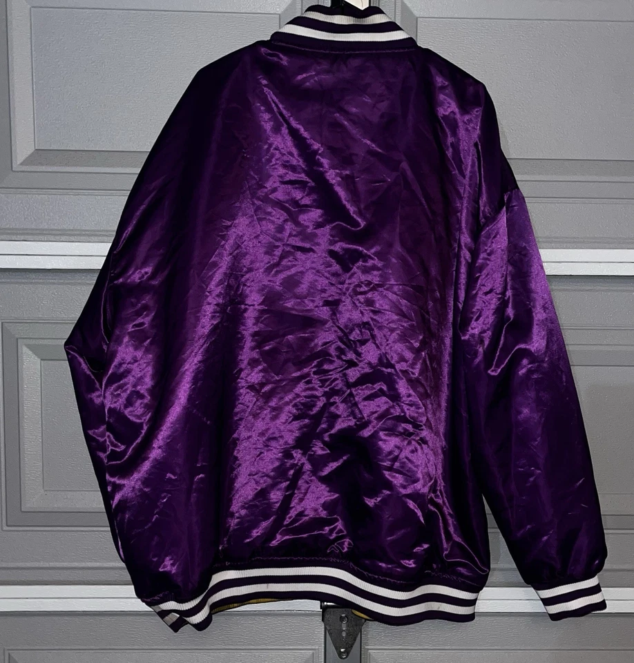 Chaqueta 4XL Los Angeles Lakers Amarilla y Púrpura Reversible MADERA CLÁSICA RARA Foto 3 de 4