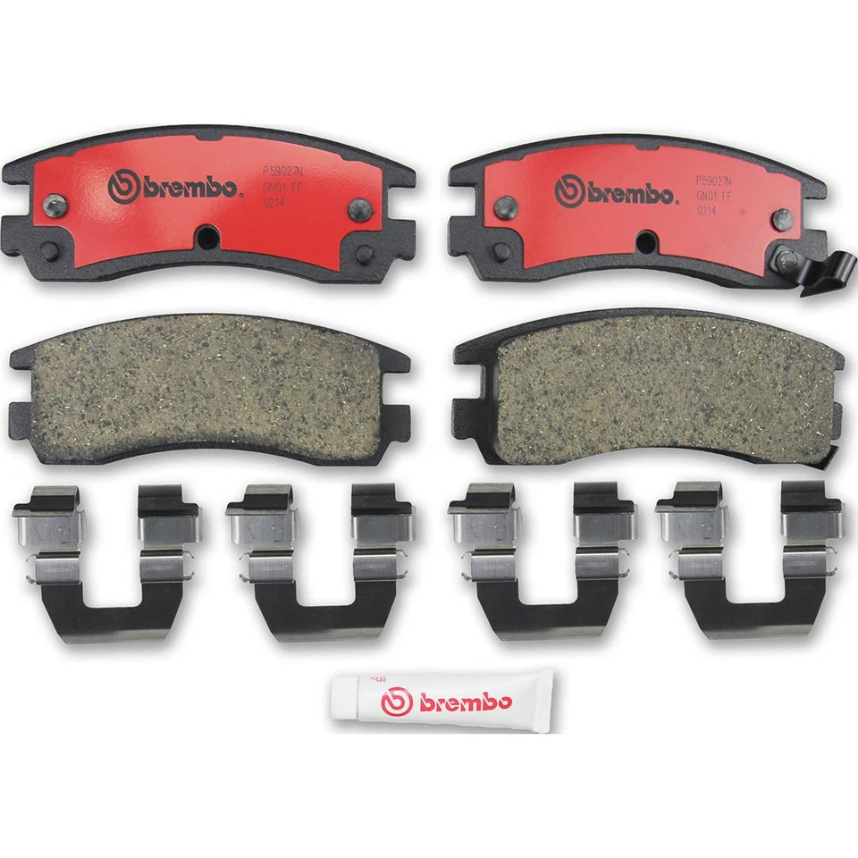 Kit de pastillas de freno Brembo delanteras y traseras de cerámica para Buick Cadillac Oldsmobile Pontiac Foto 3 de 4
