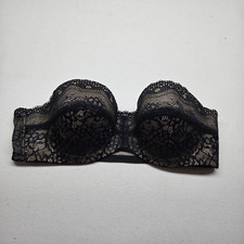 Btempt'd Women Bra 36B Black Floral Bandeau Underwired Lace Strapless