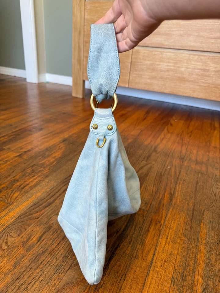 Hobo International Light Blue Leather Hobo Slouch Shoulder Bag with Gold Hardwar - Image 4 of 4